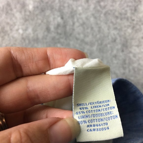 Anthropologie Odille Skirt 4 Blue Linen Blend Layered Embroidered A Line Knee - Picture 12 of 15